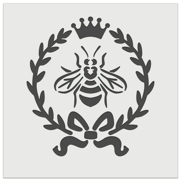 French Bee Crown Wreath DIY Cookie Wall Craft Stencil - 5.5 Inch