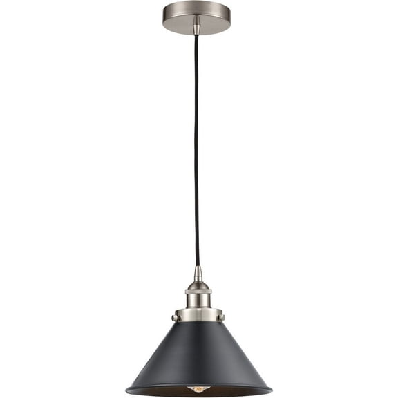 616-1PH-SN-M10-BK Innovations Lighting Briarcliff - 1 Light Mini Pendant In Traditional Style-8.88 Inches Tall and 10 Inches Wide-Brushed Satin Nickel
