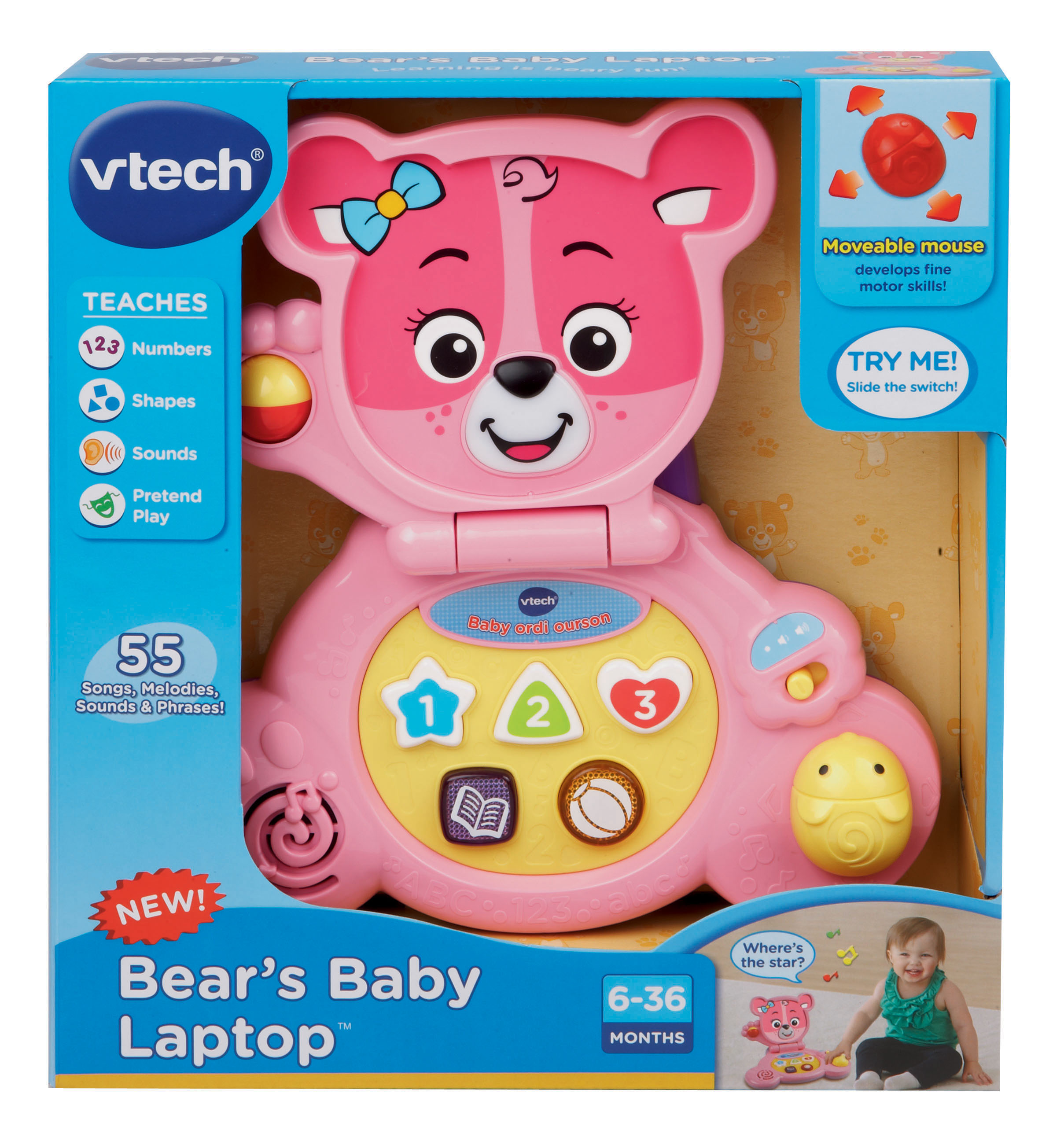 VTech Bear's Baby Laptop - Pink - image 3 of 3