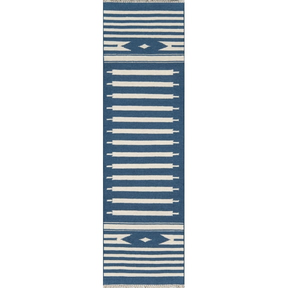 Erin Gates by Momeni Thompson Billings Denim Hand Woven Wool Area Rug 2'3" X 8' Runner
