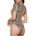 thumbnail image 3 of Easygdp Funny Dogs Family Women'S Waist-Cinching Short-Sleeved Onesie, Olastic Onesiet,Snaps At Bottom,Easy To Put On And Take Off - Large, 3 of 9
