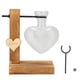 thumbnail image 2 of Macetero de vidrio con soporte de madera, florero de vidrio transparente hidropónico, florero de mesa, maceteros de vidrio para plantas de interior, acabado de lujo, 2 of 13