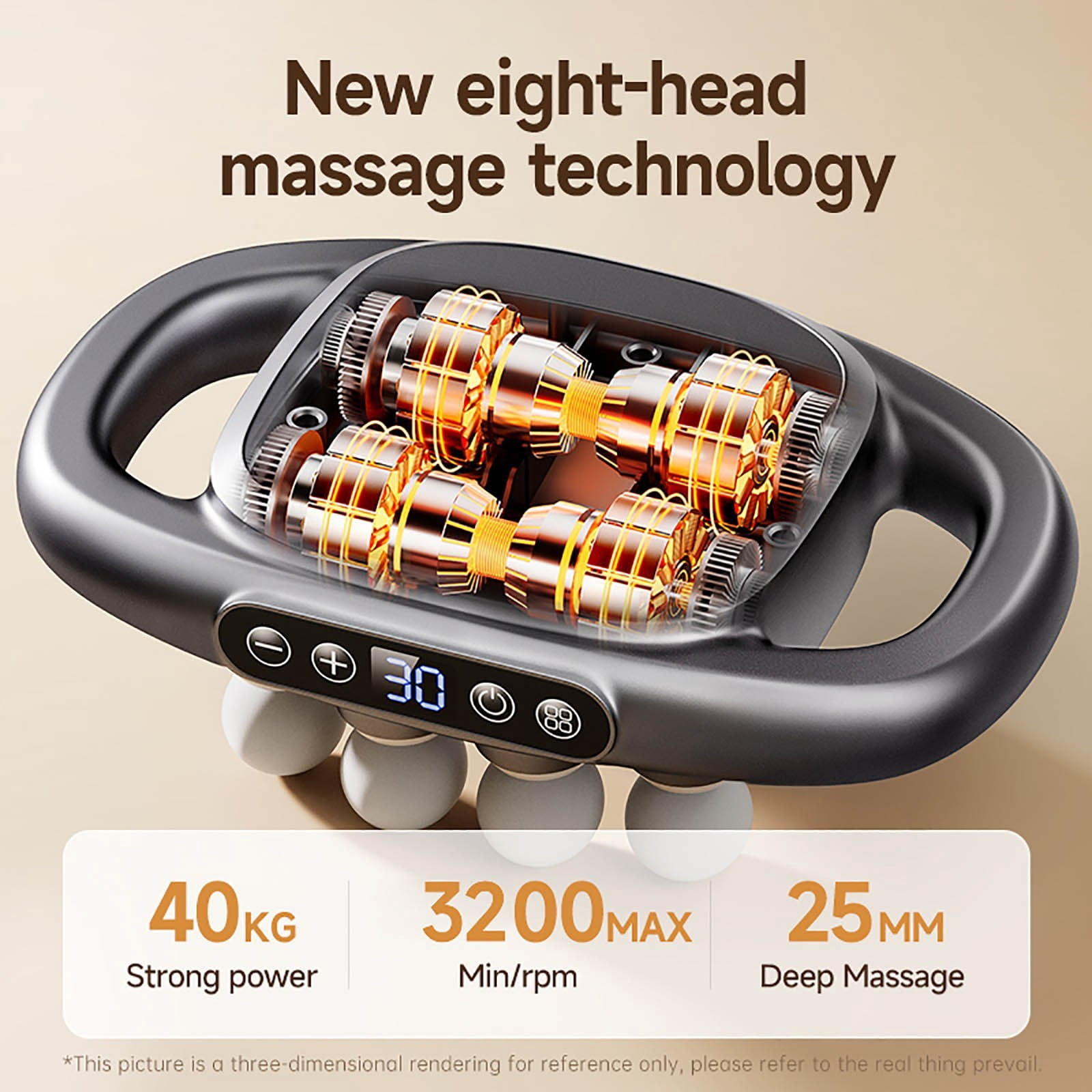 12 Drive 6-Head Massage Gun Set. Fusion Massage Gun Deep Tissue Massager Cordless Back Massager, Drive 6 Head Massagerr for Hamstring Full Body Muscles (GR)