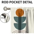 thumbnail image 5 of Leisure Minimalism Blackout Curtains, Geometric Medieval Patterns Dining Room Kitchen Rod Pocket Curtains, Room Darkening Curtains Cold and Warm Insulation for Living Room Bedroom-W42xL63in, 5 of 6