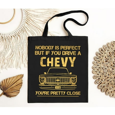 vintage Driving A Chevy Tote Bag-TH21857