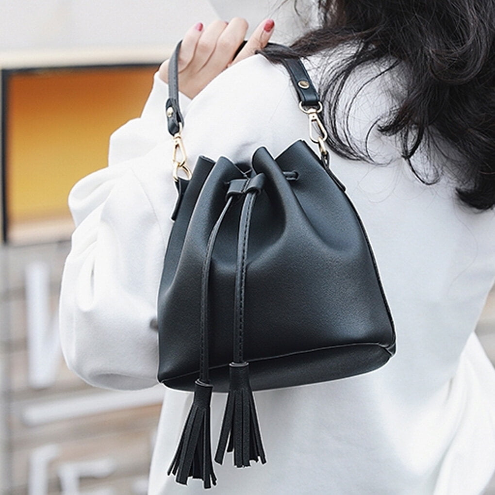 Hi Fancy Unique Vintage Party Purse: Faux Leather Bucket Bag