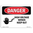 thumbnail image 1 of SignMission OS-DS-A-1218-L-1337 12 x 18 Po Signe de Danger OSHA - Haute Tension à l'Intérieur Garder à l'Extérieur, 1 of 1