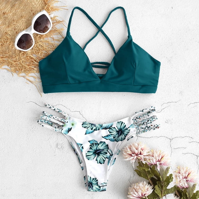 Trajes de Baño Mujer Traje de Baño de Dos Piezas Con Push-Up Floral Para Mujer, Tankini, Ropa de Playa, Elegante y Cómoda.