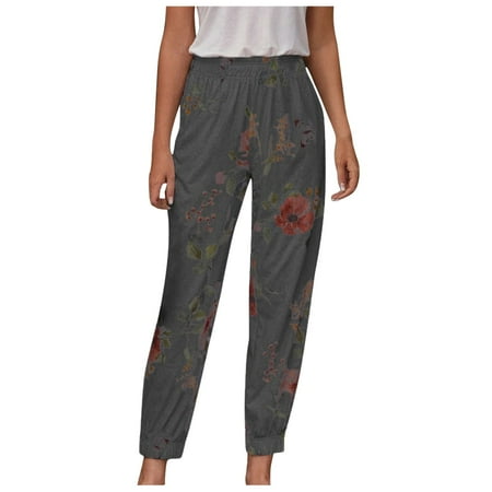 

Women Casual Pants plus Size Women s Casual Elastic Harlan Home Printed Flower Pants Pants Outdoor Pants Pajama Pants for Women Linen