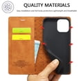 thumbnail image 6 of Compatible with iPhone 12 Mini Wallet Case, PU Leather Flip Folio Case with Card Holders RFID Blocking Kickstand [Shockproof TPU Inner Shell] Phone Cover For iPhone 12 Mini, Brown, 6 of 11
