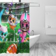 thumbnail image 3 of Cortina de ducha Superkitties, opaca, para baño, impermeable, resistente al moho, bloquea la privacidad, probador, patrón de impresión fina con arte de patchwork, 72 x 72 pulgadas, talla única., 3 of 8