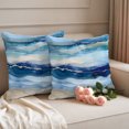 thumbnail image 6 of Outdoor Pillow Covers 18x18 Set of 2, Navy Blue Coastal Beach Waterproof Patio Throw Pillow Covers for Couch Sofa Chair, Summer Nautical Abstract Ombre Art Decorative Pillowcases for Throw Pillows, 6 of 9