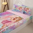 thumbnail image 3 of jejeloiu Magical Cute Girls Zipper Full Size Comforter Sets with Fitted Sheet and 2 Pillowcases For Kids,Girls Personalized Initial K Zipper Bedding Set,Pink Reversible,4-Piece, 3 of 7
