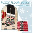 thumbnail image 2 of Women's Fuzzy Thick Winter Warm Socks - Fleece Lined Thermal Fluffy With Grips for Home - 3 Pairs, 2 of 5