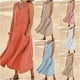 thumbnail image 4 of Vestido de verano de algodón y lino para mujer, sin mangas, con cuello redondo y bolsillos, 4 of 5