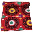 thumbnail image 1 of ColorFull House Indian Kantha Quilt, Red Floral Pattern, Traditional Suzani Design Size ( Double 90" x 108"), 1 of 5