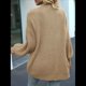 thumbnail image 4 of Chaqueta de Punto Extragrande de Larga con Abertura Frontal y Bolsillos para Mujer, Estilo 2025 Caqui Superficial M, 4 of 8