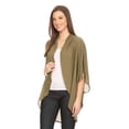 thumbnail image 2 of Women's Solid Casual Lightweight 3/4 Sleeve Loose Fit Open Front Cardigan, 2 of 5