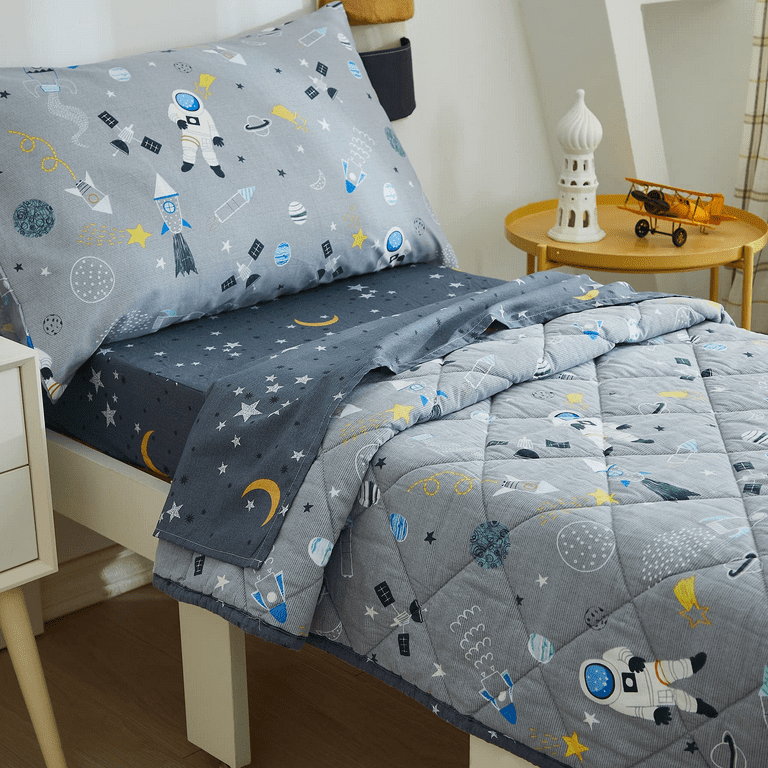 Twin Blue Space Adventure Reversible Kids' Comforter Set - Waverly Kids :  Target