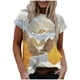 thumbnail image 2 of Fiudx Camisas de Mujer Moda Mujer Casual Cuello Redondo Impresión Blusa Manga Corta Camiseta Verano Tops, 2 of 5