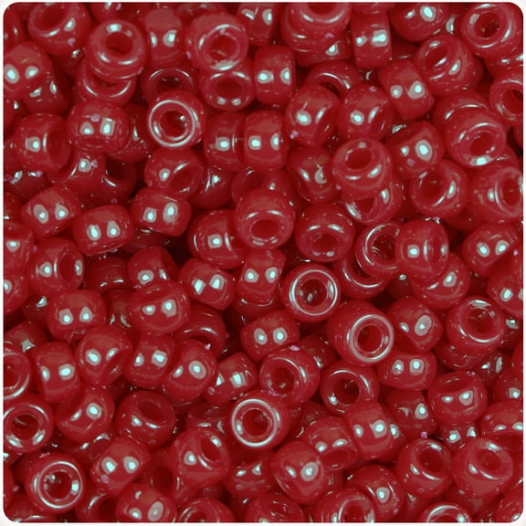 BeadTin Burgundy Opaque 6.5mm Mini Barrel Pony Beads (1000pcs)