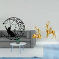 thumbnail image 2 of Escultura De Pared De Metal Con Forma De Gato Y Luna, Ideal Como Decoración Para Amantes De Los Gatos Negros, Con Figuras De Ciervo, Reno Y Alce, Ideal Como Regalo Para Estantería O Escritorio., 2 of 8
