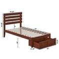 thumbnail image 5 of AFI Oxford 14" Twin Wood Platform Bed Frame with Foot Drawer Storage, Walnut, 5 of 6