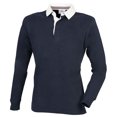 thumbnail image 1 of Front Row - Polo de manga larga con cuello blanco Modelo Rugby Premium hombre caballero (Azul marino), 1 of 2