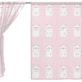 thumbnail image 2 of Coolnut Sheer Curtains White Bear On Pink Gauze Door and Window Voile Curtain Panels for Bedroom Living Room W55 x L78 In 2, 2 of 3