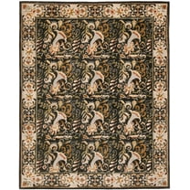 SAFAVIEH Bergama Pompeii Oriental Wool Area Rug, Charcoal, 9' x 12'