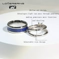 thumbnail image 3 of Adjustable size Wedding Ring Sets His And Hers Couples Women 925 Sterling Silver Round Cz Man Titanium Wedding Bands, 3 of 10