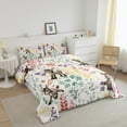 thumbnail image 3 of Kawaii Donkey Bedding Set King Size,Farmhouse Donkey Flower Comforter Set,Cute Watercolor Floral Quilt Bed Set Rustic Farm Animal Down Comforter with 2 Pillowcases, 3 of 7