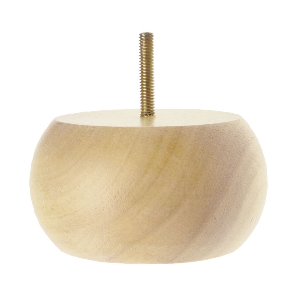 3 in. x 6 in. Unfinished Solid Hardwood Round Bun Foot