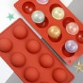 thumbnail image 2 of 8-Cavity Large Semi Sphere Silicone Mold Cocoa Chocolate Bombs Molds for Chocolate, Cake, Jelly, Pudding, Handmade Soap, Candy,Set 2, 2 of 9