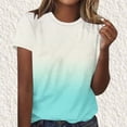 thumbnail image 2 of Fewfanhot Womens Short Sleeve Tops Summer T Shirts Round Neck Gradient Color Casual Fashion Basic Tee, S-5XL, 2 of 5