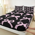 thumbnail image 3 of Manfei Princess Dreamy Bow Twin Sheet Sets for Kid, Black Pink Twin Fitted Sheet, Kawaii Cartoon Bowknot Flat Sheet, Super Cozy Room Decor, 3-Piece, 3 of 7