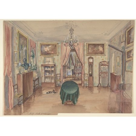 Drawing Of An Interior Salle A Manger Poster Print By Anonymous