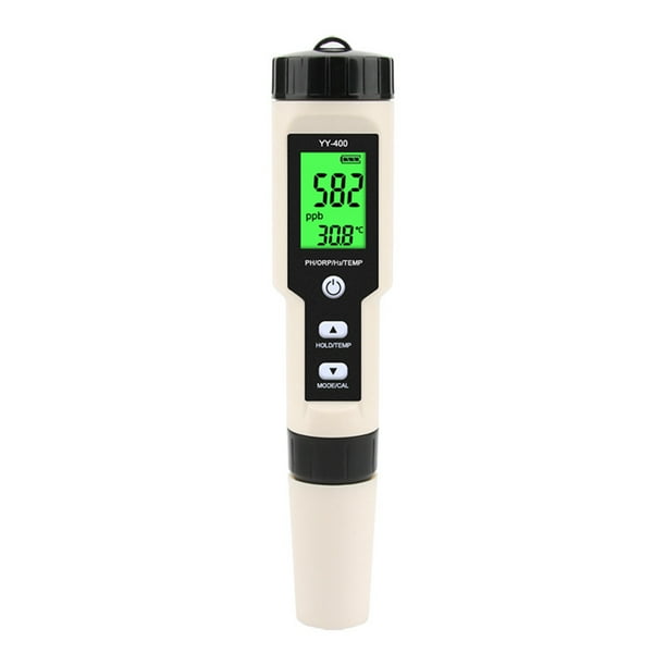 Medidor de pH digital PH ORP H2 Probador de monitor de calidad del agua de temperatura MABOTO con luz de fondo