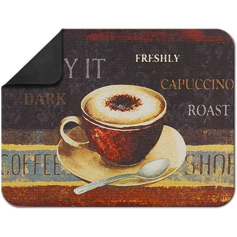 Coffee House Chalkboard Coffee Mat 24x18 Inch for Kitchen Counter