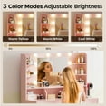 thumbnail image 2 of COMHOMA Pink Vanity Desk with Mirror and Lights, Hairdryer Holder, 5 Drawers, Bedroom Dresser Table for You, 2 of 10