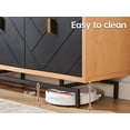 thumbnail image 4 of Morden Fort 74" Cabinet Modern TV Stand for TVs up to 80", Entertainment Center Large TV Storage Cabinet Media Console with 4 Doors, Natural, 4 of 7