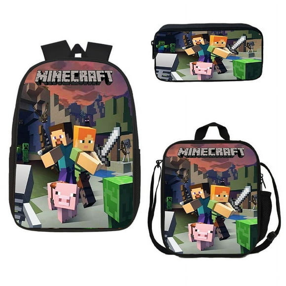 Mon Sac d'École World Fun Ensemble de Trois Pièces, Sac à Dos Ajustable unisexe-XICEN
