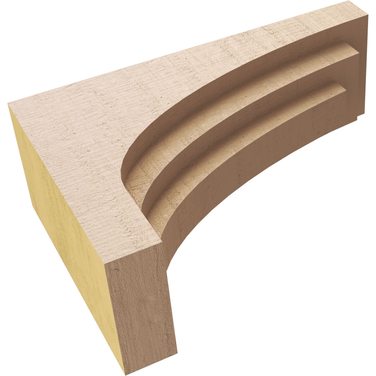 3"W x 9"D x 6"H Classic Rockford Rough Cedar Woodgrain TimberThane Corbel, Primed Tan
