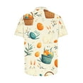 thumbnail image 4 of Blusas y camisas de manga corta con cuello en V Camisa estampada de Pascua para hombre Camisa abotonada Top de poliéster para hombre, 4 of 4