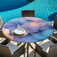 thumbnail image 5 of Blue Purple Pink Round Tablecloth 45-54 Inch Round Fitted Table Cloth with Elastic Edge, Luxury Marble Modern Abstract Art Waterproof Table Cover Protector for Outdoor Picnic Party Dining, 5 of 6