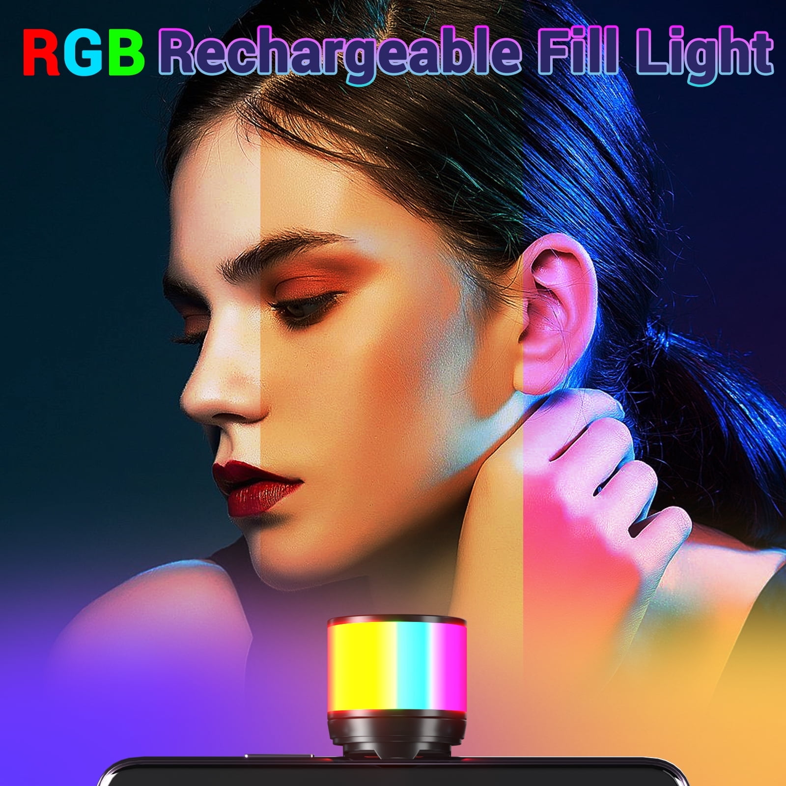 Avoalre 67" Tripod for iPhone with RGB Light, Adjustable Phone Tripod for 4.7"-7",Extendable & Compact Selfie Stick for iPhone/Android