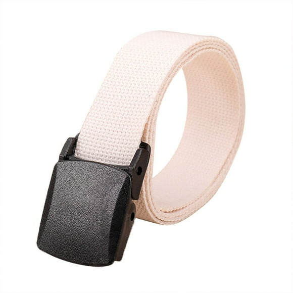 Baberdicy Belts for Women Fashion Women Casual Canvas Belt Buckle Belt Men Waistband Leisure Belt White