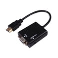 thumbnail image 3 of IDEANATEGRATE Cable Adaptador Conversor Activo A Vga Con Soporte Audio 3.5mm Señal Digital A Analógica Negro, 3 of 5