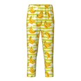 thumbnail image 2 of Gukieu Bananas On A Striped Print Youth Home Trousers, Elastic Waistband with Pockets for Home and Outing, Suitable for Children Aged 5-16-XS(5-6), 2 of 6