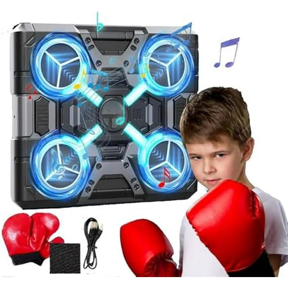 2024 New Music Boxing Machine for Adults, Punching Machine Wall Mounted Music Boxing Trainer with LED Sounds for Indoor Boxing Punching Training Connectable Connectable Connectable